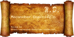 Mecsnober Domicián névjegykártya